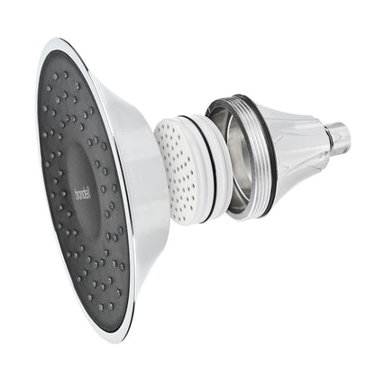 Nebia VivaSpring Filtered Showerhead in Chrome with Obsidian Face