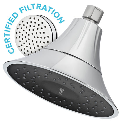 Nebia VivaSpring Filtered Showerhead in Chrome with Obsidian Face