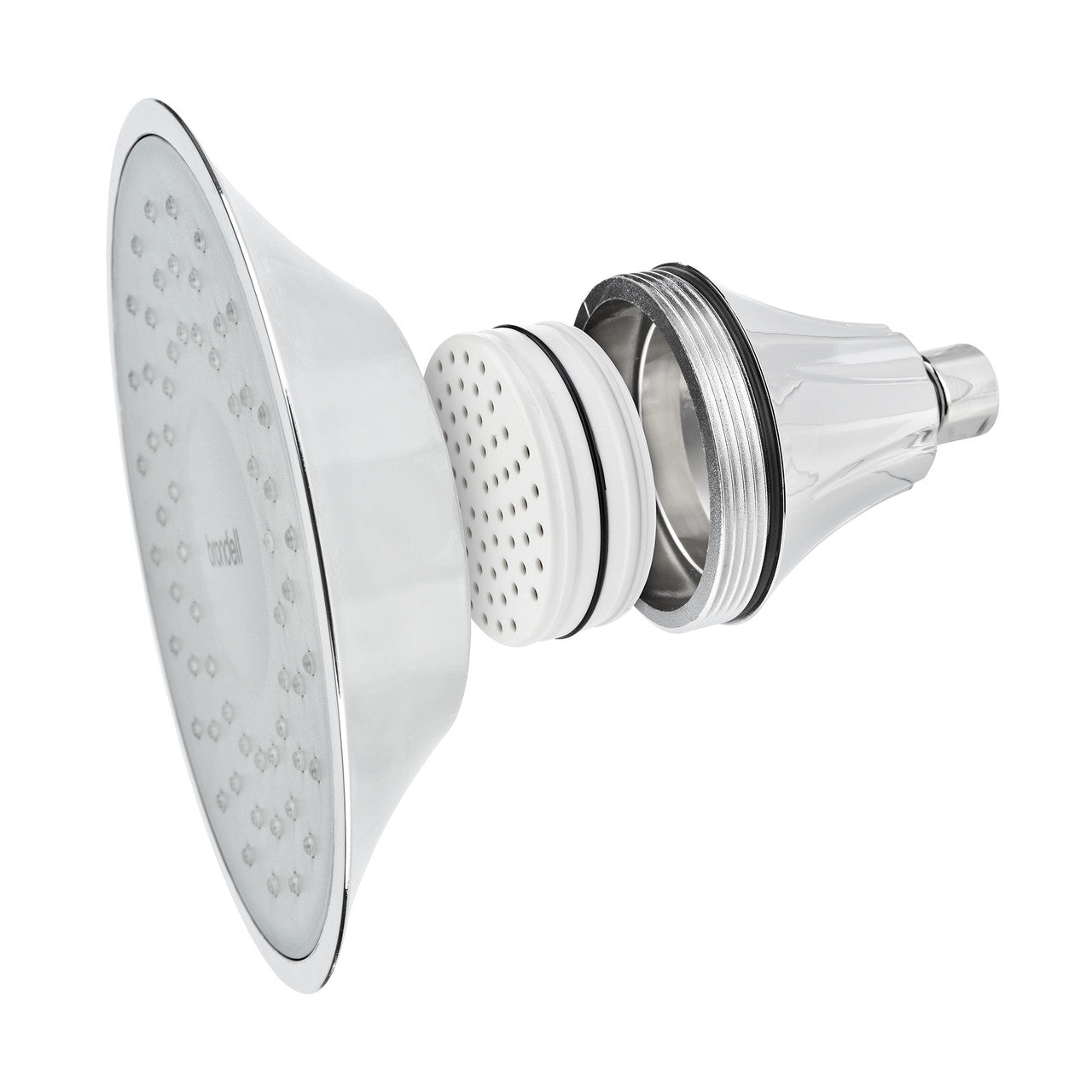 Nebia VivaSpring Filtered Showerhead in Chrome with Slate Face