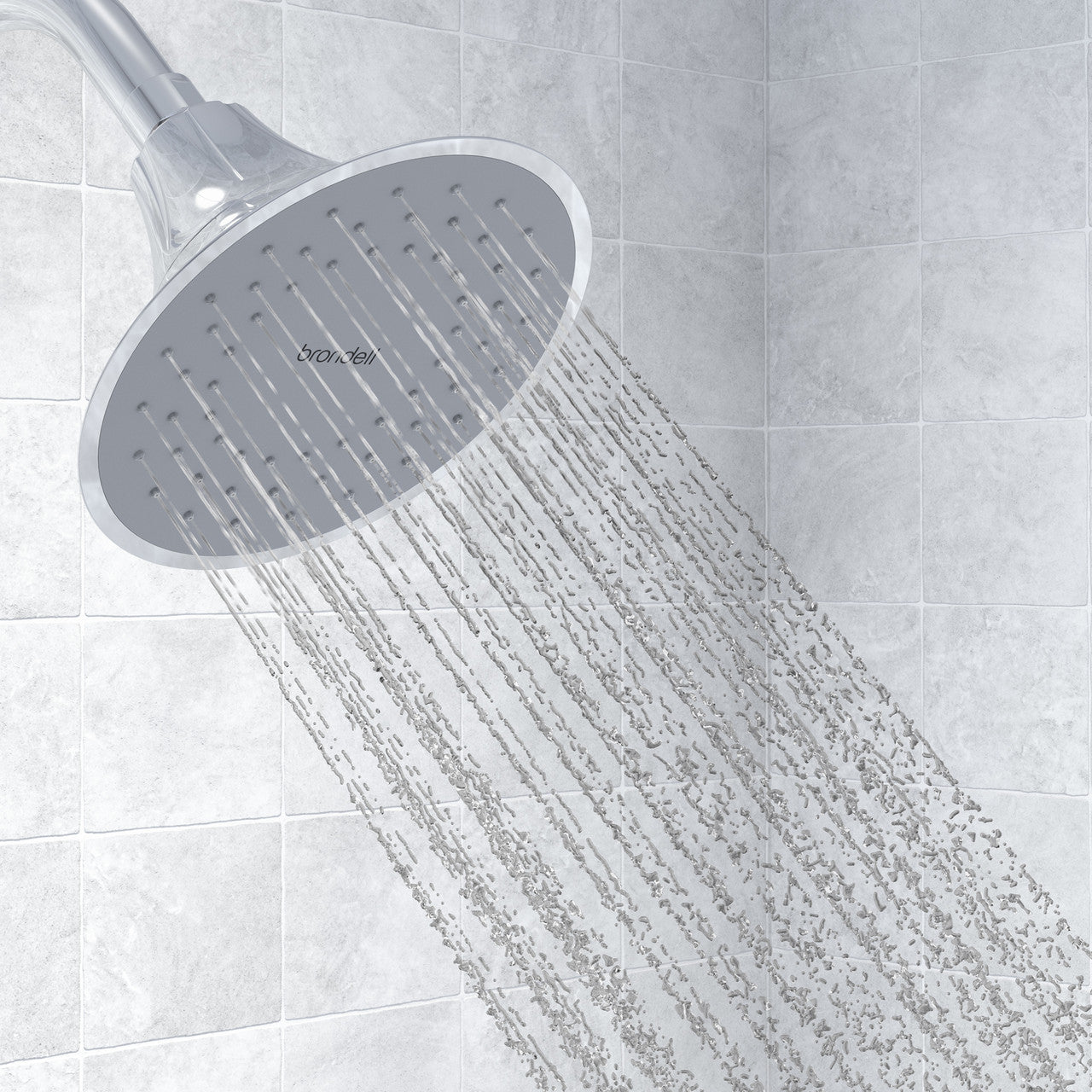 Nebia VivaSpring Filtered Showerhead in Chrome with Slate Face