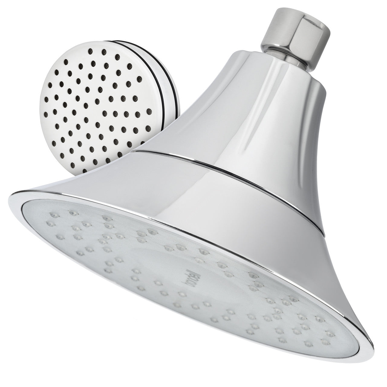 Nebia VivaSpring Filtered Showerhead in Chrome with Slate Face