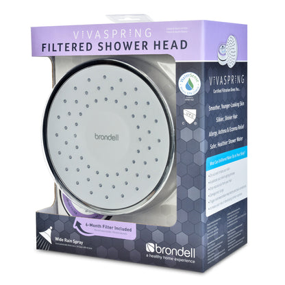 Nebia VivaSpring Filtered Showerhead in Chrome with Slate Face