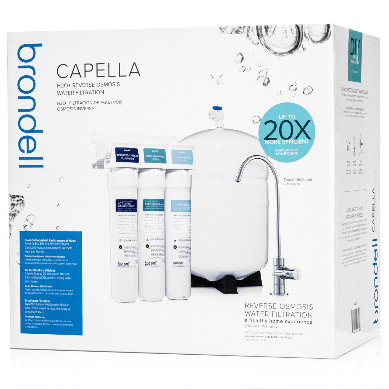 Capella Reverse Osmosis Water Filtration System, WQA Gold Seal Certified w- Eco-friendly 1:1 Wastewater Ratio