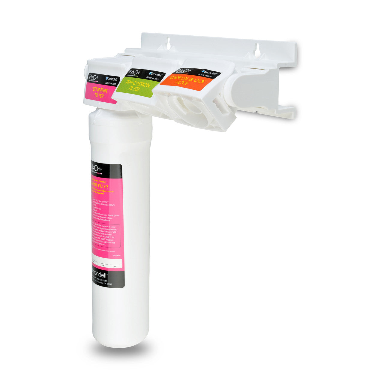 H2O+ Coral Three-Stage Undercounter Water Filtration System with Over 99% Lead Reduction